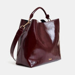 ESSENTIEL ANTWERP Ihurley Glossy Shopper Bag in Burgundy