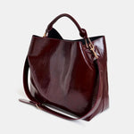 ESSENTIEL ANTWERP Ihurley Glossy Shopper Bag in Burgundy