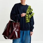 ESSENTIEL ANTWERP Ihurley Glossy Shopper Bag in Burgundy