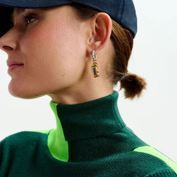 ESSENTIEL ANTWERP Ilife Earrings with Charms in Emerald