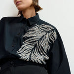 ESSENTIEL ANTWERP Iliza Embellished Shirt in Black