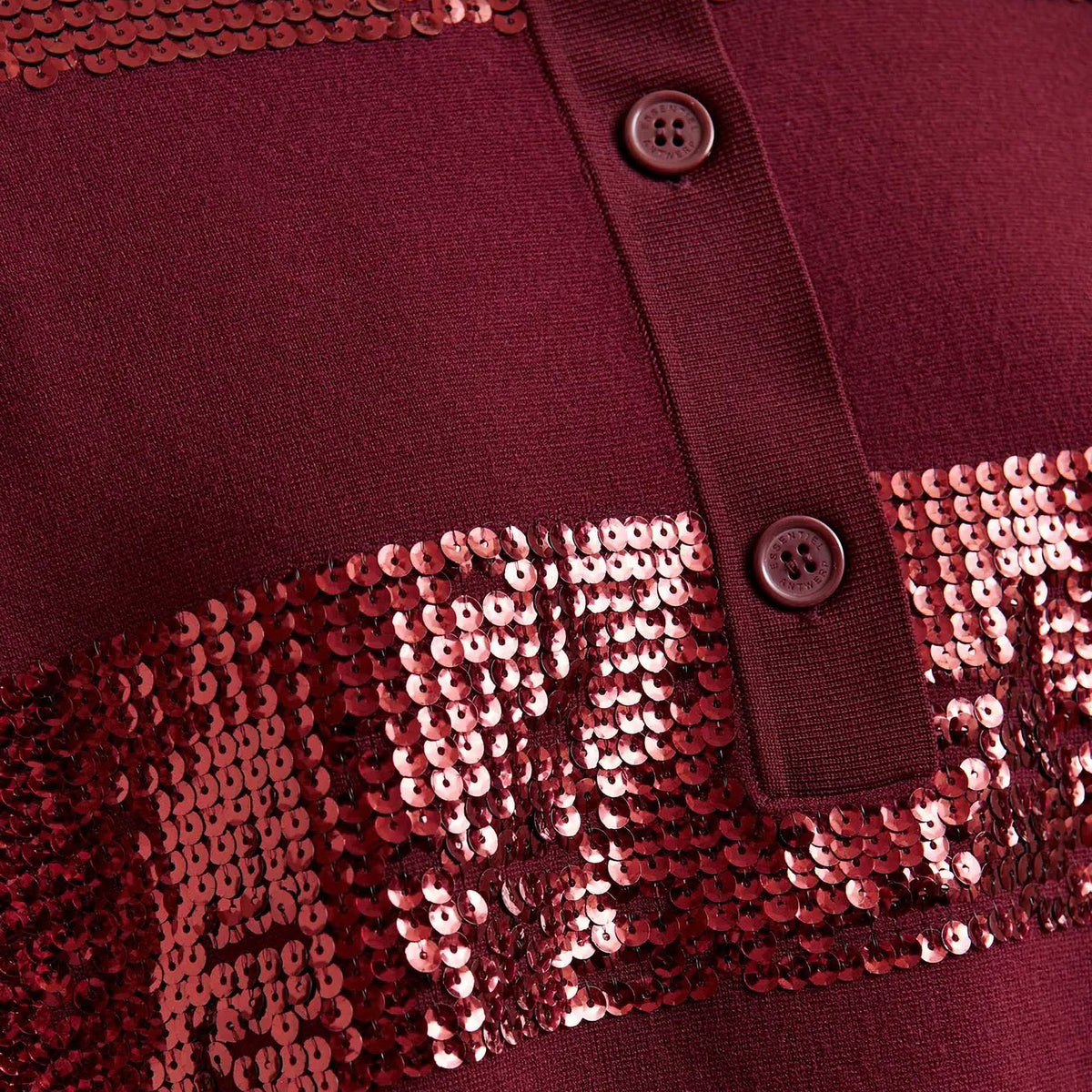 ESSENTIEL ANTWERP Illuminati Striped Sequin Polo in Margot Mauve