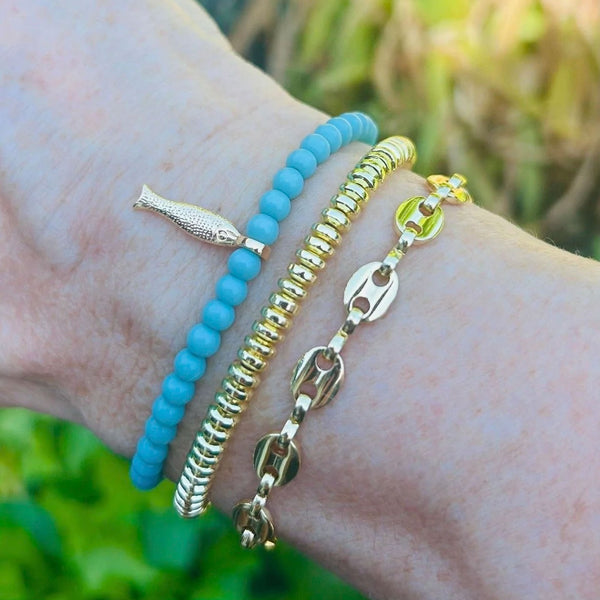 WISH Skinny Fish Bracelet in Turquoise