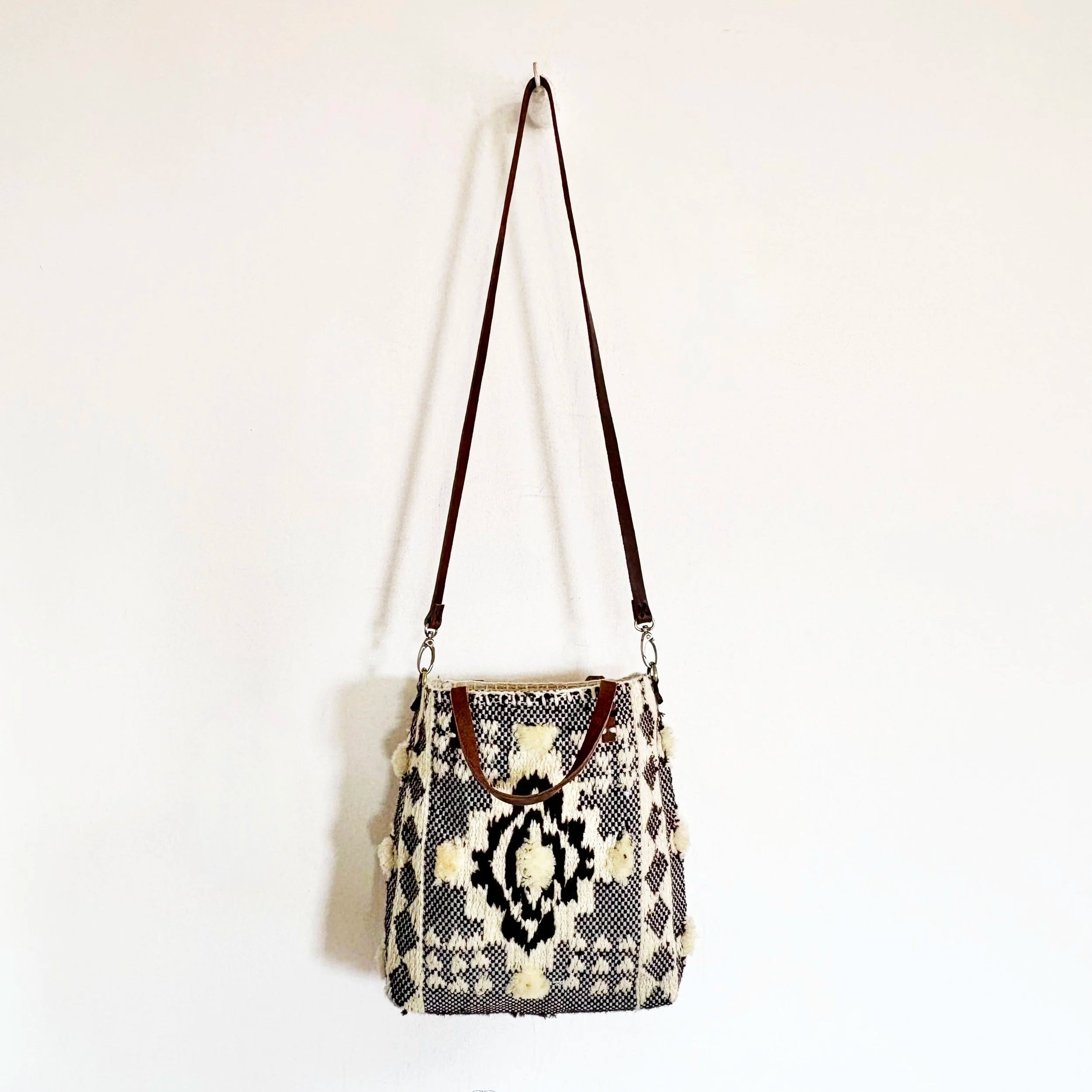 EN SHALLA Extra Small Aztec Tote Bag in Brown