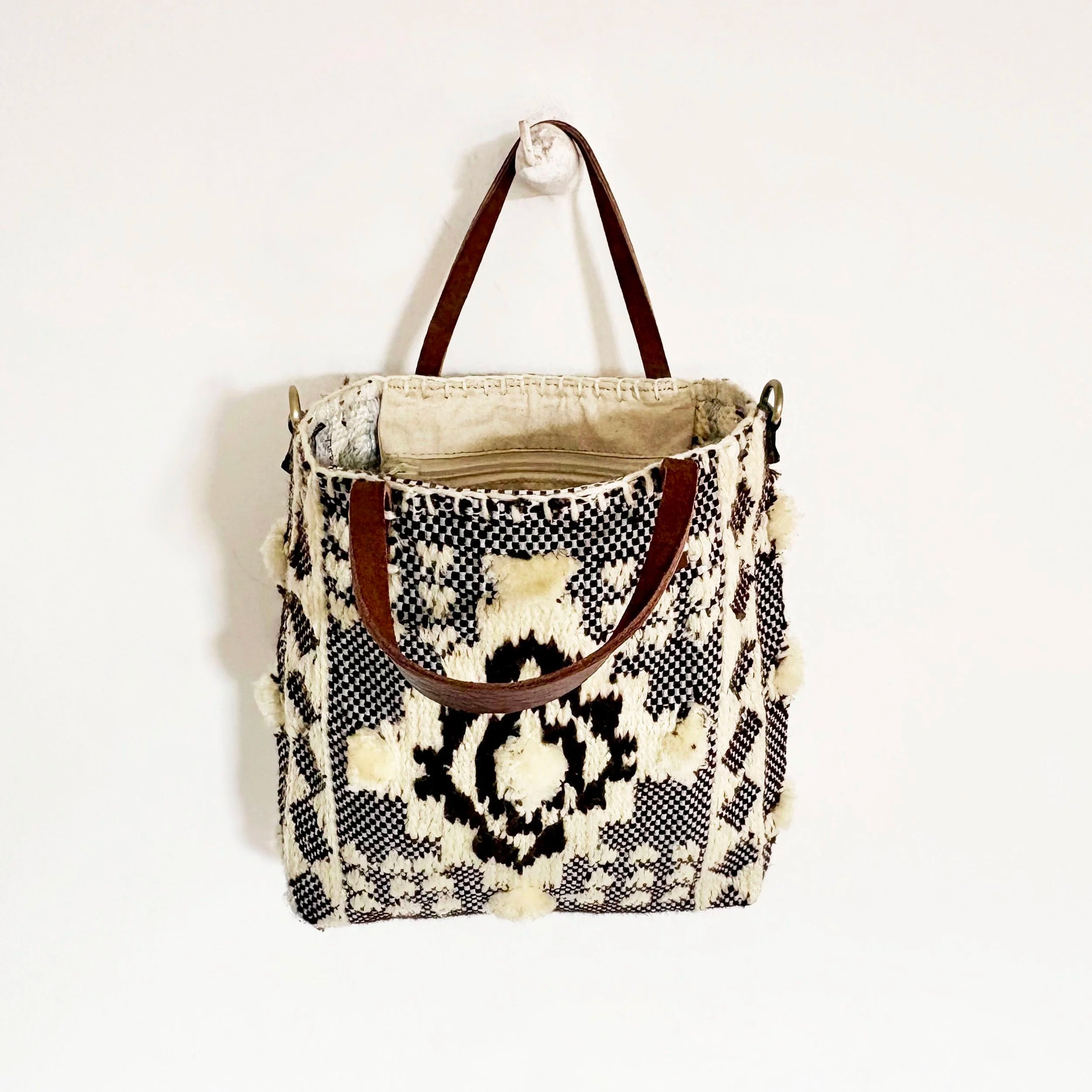 EN SHALLA Extra Small Aztec Tote Bag in Brown