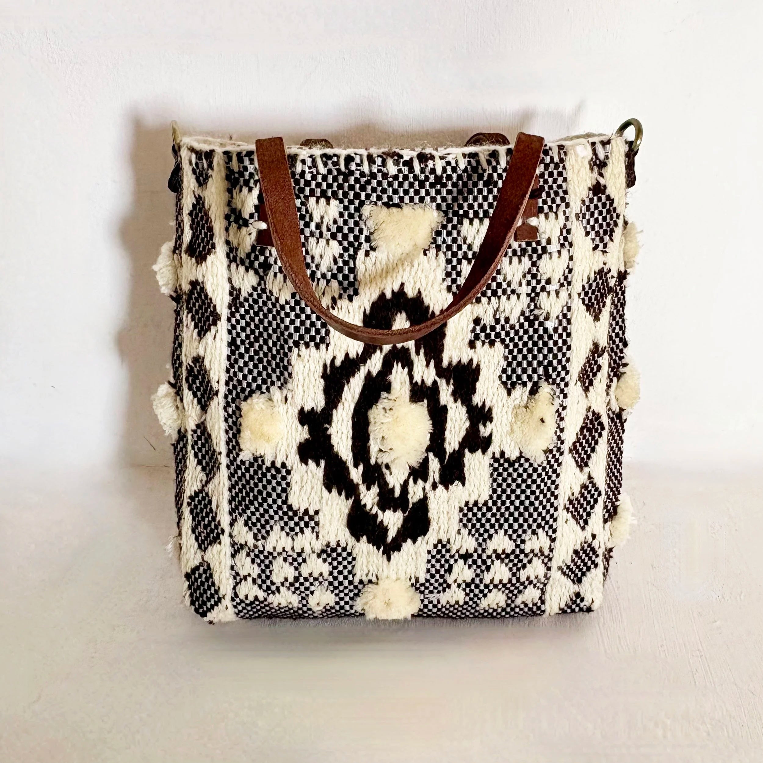EN SHALLA Extra Small Aztec Tote Bag in Brown