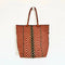 EN SHALLA Medium Big Chevron Woven Tote Bag in Cognac