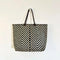 EN SHALLA Large Big Chevron Woven Tote Bag in Chocolate & Cream