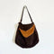 EN SHALLA Medium Suede Shoulder Bag in Chocolate/Cognac