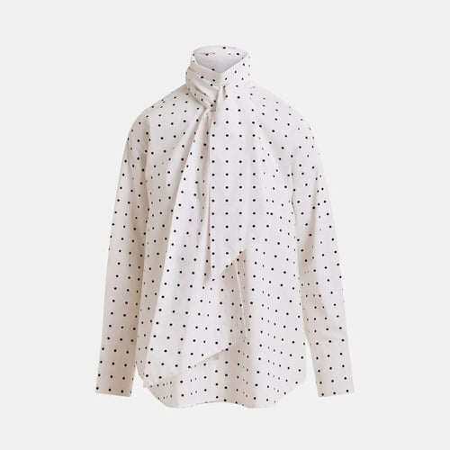 ESSENTIEL ANTWERP Imoverit Pussy Bow Tie Shirt in Off White