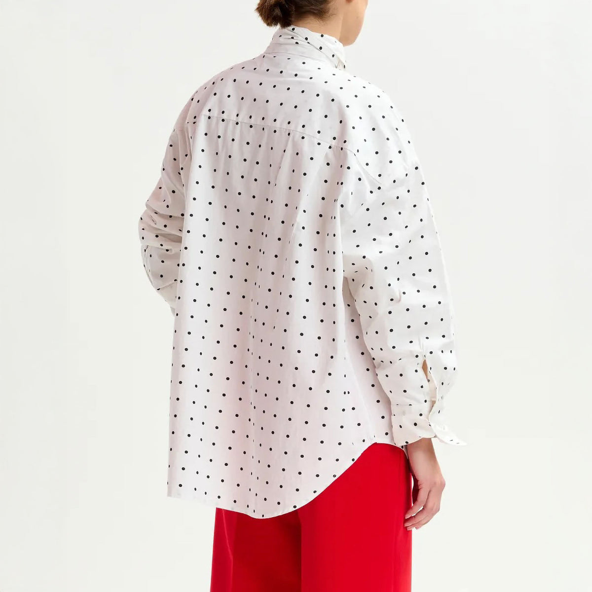 ESSENTIEL ANTWERP Imoverit Pussy Bow Tie Shirt in Off White