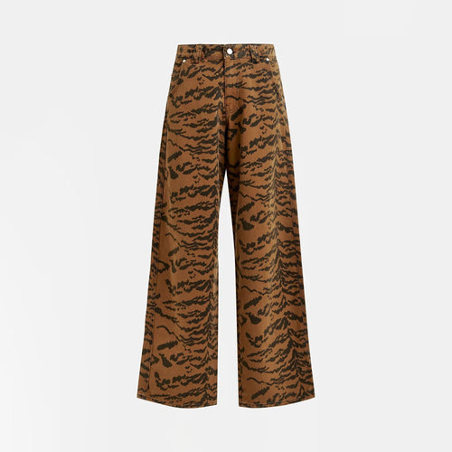ESSENTIEL ANTWERP Impeccable Tiger-Print Tapered-Leg Jeans in Brown and Black
