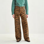 ESSENTIEL ANTWERP Impeccable Tiger-Print Tapered-Leg Jeans in Brown and Black