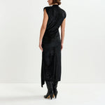 ESSENTIEL ANTWERP Inche Velvet Jersey Dress in Black