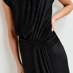 ESSENTIEL ANTWERP Inche Velvet Jersey Dress in Black
