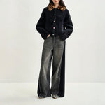 ESSENTIEL ANTWERP Intention Cardigan With Removable Leopard Faux Fur Collar in Black/Brown