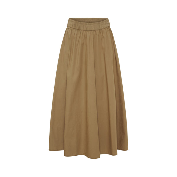 ANNE-MI Irissa Long Cotton Skirt in Ermine