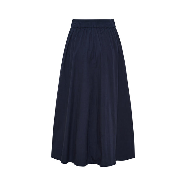 ANNE-MI Irissa Long Cotton Skirt in Dark Navy