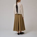 ANNE-MI Irissa Long Cotton Skirt in Ermine