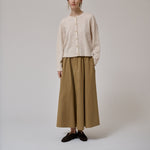 ANNE-MI Irissa Long Cotton Skirt in Ermine