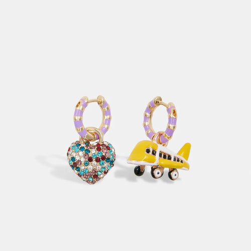 ESSENTIEL ANTWERP Irnaud Earrings with Charms in Love Mauve