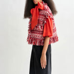 ESSENTIEL ANTWERP Ishani Fringed Gilet in Red