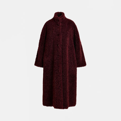 ESSENTIEL ANTWERP Ispot Faux Fur Coat in Margot Mauve