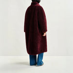 ESSENTIEL ANTWERP Ispot Faux Fur Coat in Margot Mauve