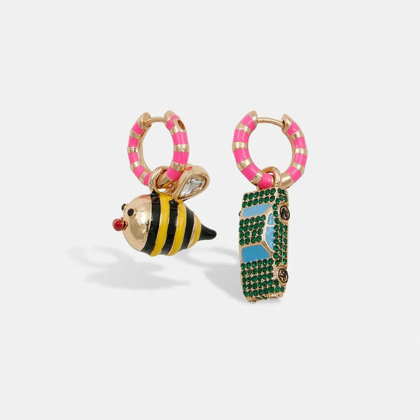 ESSENTIEL ANTWERP Istritti Earrings with Charms in Pink Lady