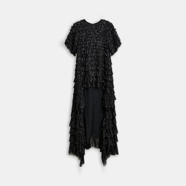 ESSENTIEL ANTWERP Itty Ruffle Maxi Dress in Black