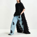 ESSENTIEL ANTWERP Itty Ruffle Maxi Dress in Black