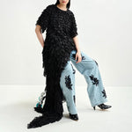 ESSENTIEL ANTWERP Itty Ruffle Maxi Dress in Black