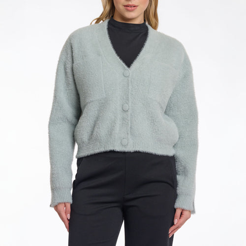 RINO & PELLE Isarea Short V-neck Cardigan in Stone