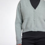 RINO & PELLE Isarea Short V-neck Cardigan in Stone