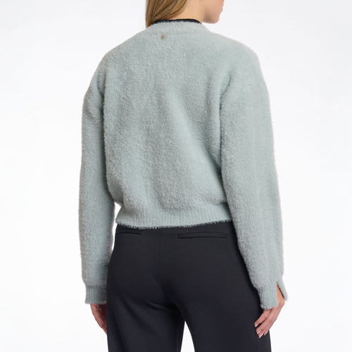 RINO & PELLE Isarea Short V-neck Cardigan in Stone