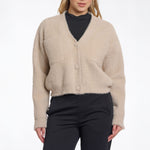 RINO & PELLE Isarea Short V-neck Cardigan in Stone