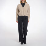 RINO & PELLE Isarea Short V-neck Cardigan in Stone