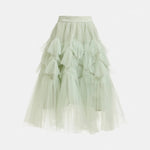 ESSENTIEL ANTWERP Jacie Tulle Skirt in Basil/Smash