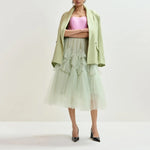 ESSENTIEL ANTWERP Jacie Tulle Skirt in Basil/Smash