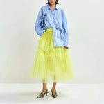 ESSENTIEL ANTWERP Jacie Tulle Skirt in Lemon/Squeeze