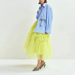 ESSENTIEL ANTWERP Jacie Tulle Skirt in Lemon/Squeeze