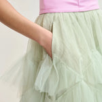 ESSENTIEL ANTWERP Jacie Tulle Skirt in Basil/Smash