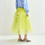 ESSENTIEL ANTWERP Jacie Tulle Skirt in Lemon/Squeeze