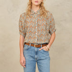 M.A.B.E Jaci Print Short Sleeve Top in Multi