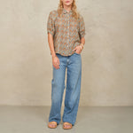 M.A.B.E Jaci Print Short Sleeve Top in Multi