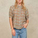 M.A.B.E Jaci Print Short Sleeve Top in Multi