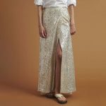 Jadeno Maxi Skirt in Pale Silver
