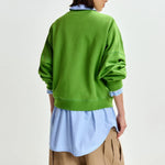 ESSENTIEL ANTWERP Jaga Embroidered Sweatshirt in Spirulina/Green