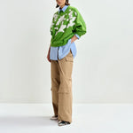 ESSENTIEL ANTWERP Jaga Embroidered Sweatshirt in Spirulina/Green