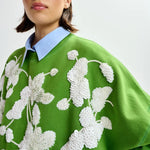 ESSENTIEL ANTWERP Jaga Embroidered Sweatshirt in Spirulina/Green